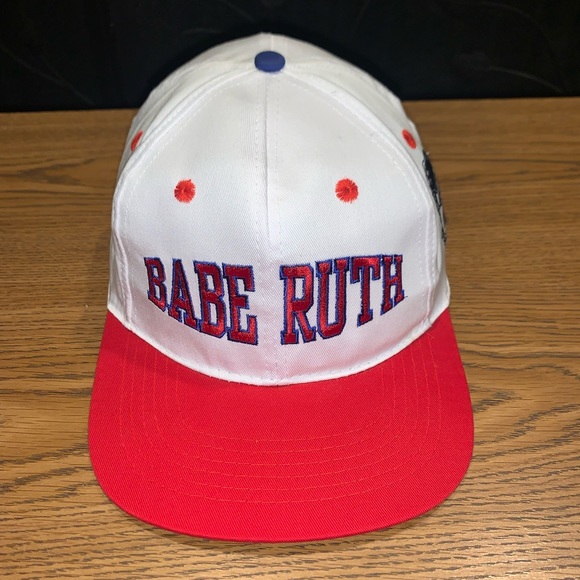 Vintage 90s Babe Ruth Signature Series Laser Blockhead Snapback Hat - Picture 1 of 5